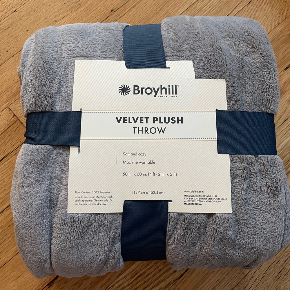 Velvet plush throw